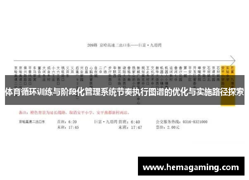 体育循环训练与阶段化管理系统节奏执行图谱的优化与实施路径探索